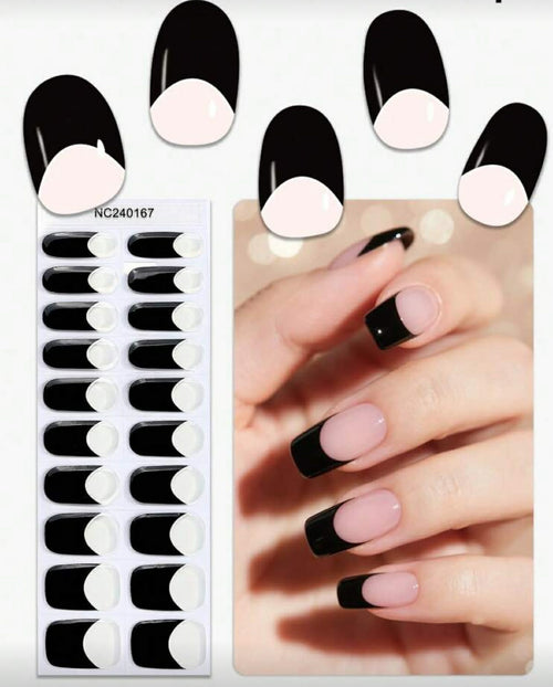SemiNails WRAPS™  - Hybrydowe Naklejki Na Paznokcie Black French
