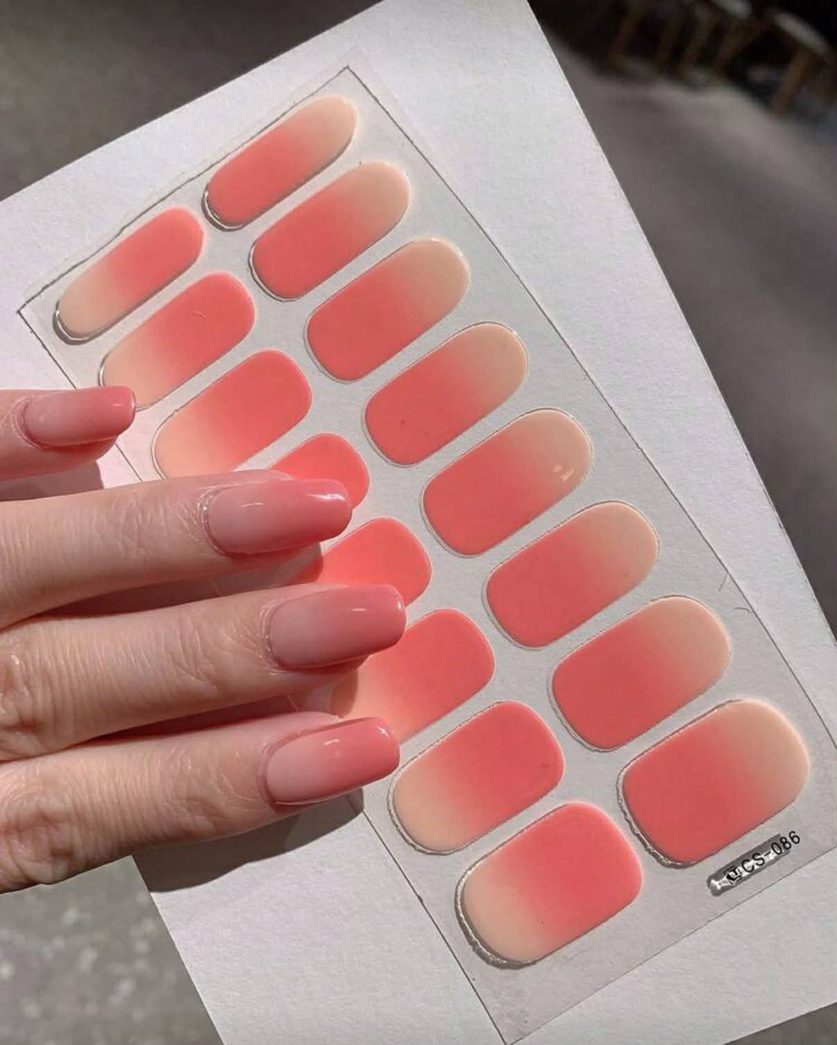 SemiNails WRAPS™  - Hybrydowe Naklejki Na Paznokcie Ombre Koralowy