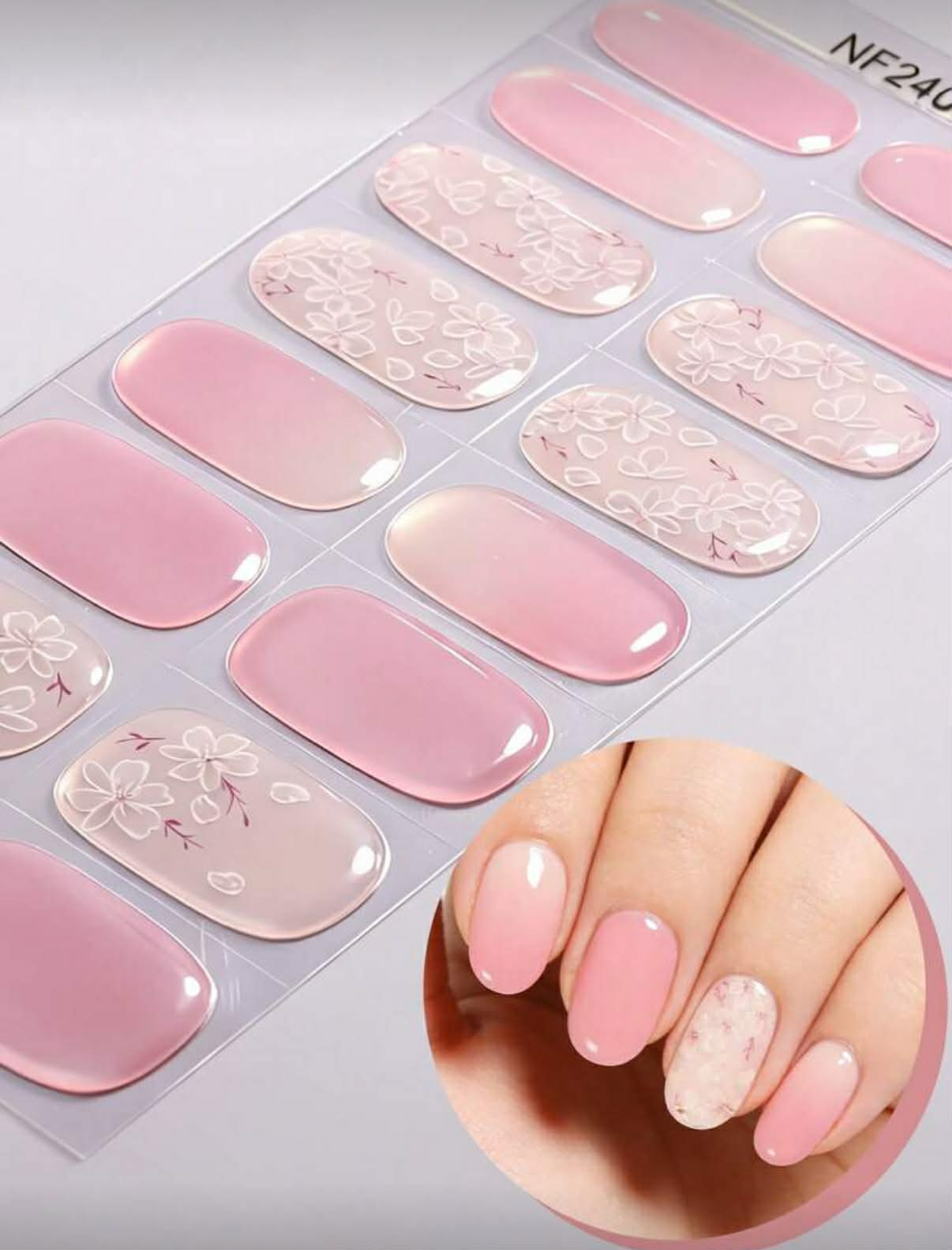 SemiNails WRAPS™  - Hybrydowe Naklejki Na Paznokcie Pink Flowers