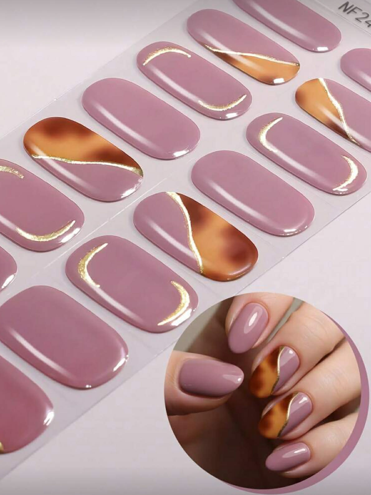 SemiNails WRAPS™  - Hybrydowe Naklejki Na Paznokci Violet Mousse