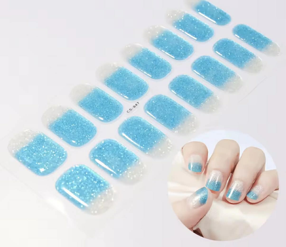 SemiNails WRAPS™  - Hybrydowe Naklejki Na Paznokcie Shiny Ombre Blue