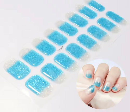 SemiNails WRAPS™  - Hybrydowe Naklejki Na Paznokcie Shiny Ombre Blue